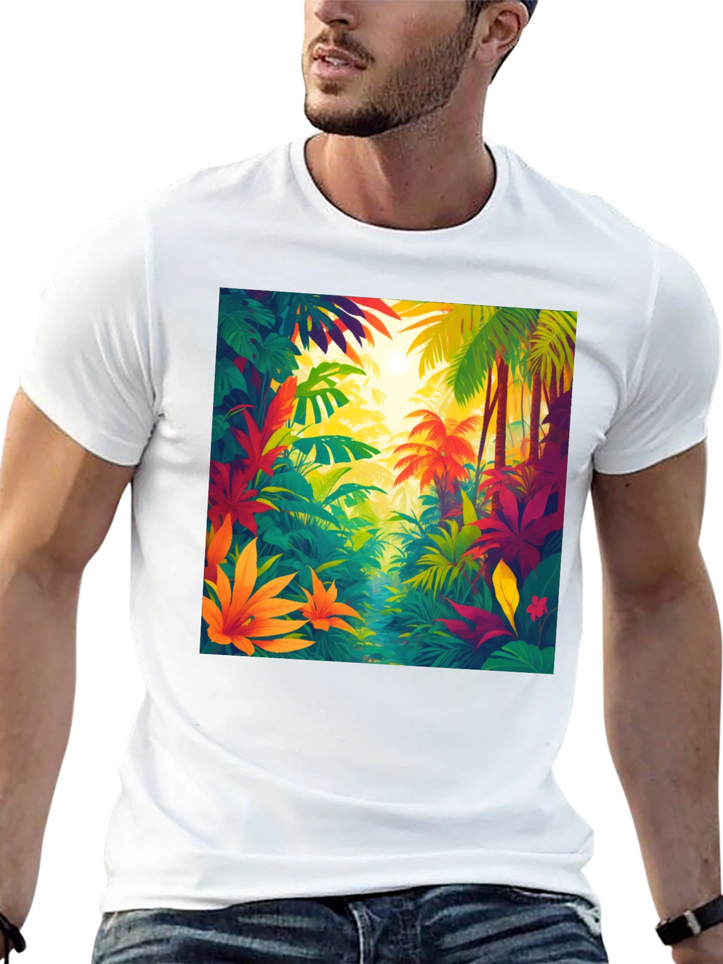 Tropical Jungle T-Shirt: Vibrant Nature Design