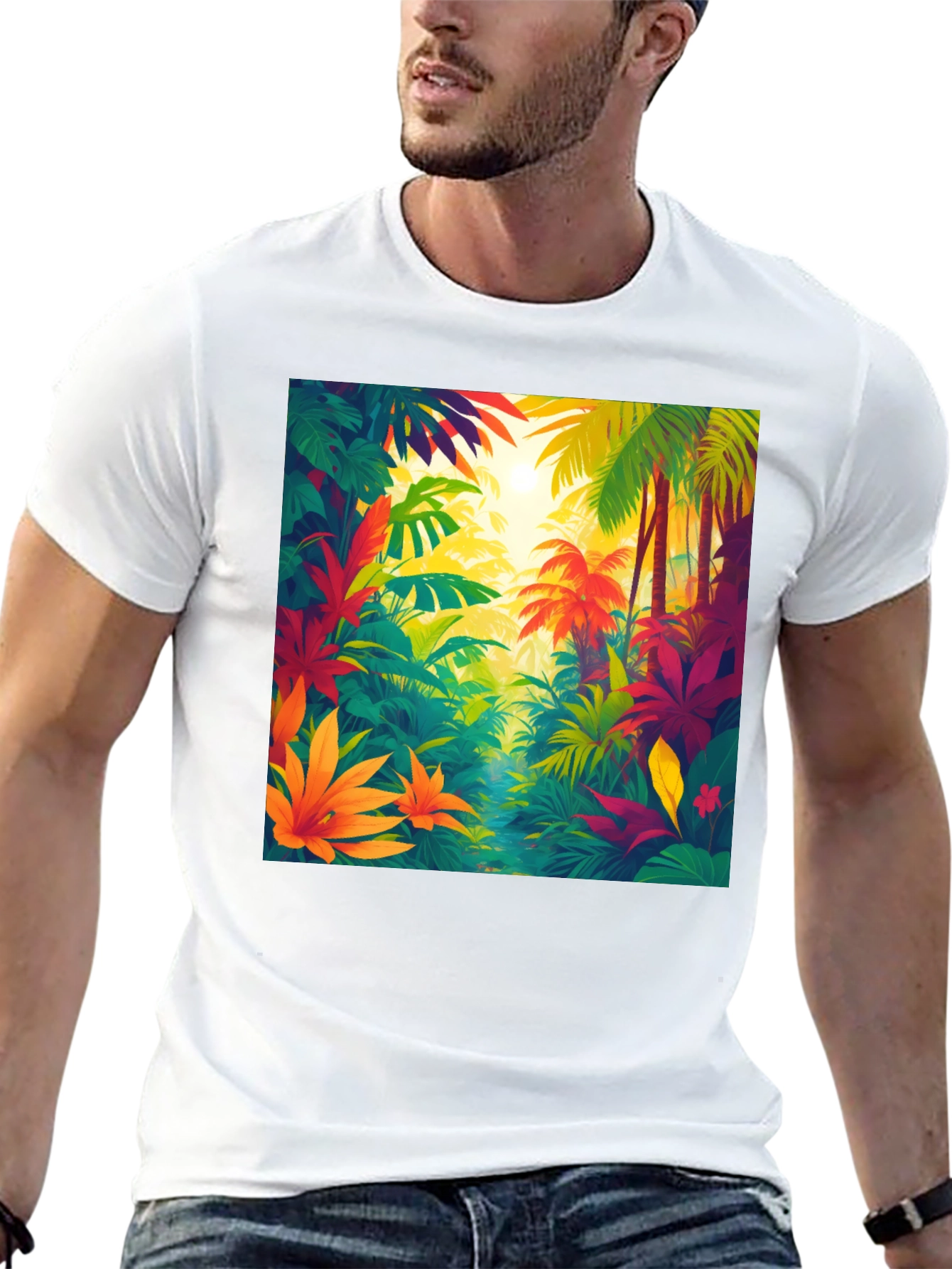 Tropical Jungle T-Shirt: Vibrant Nature Design
