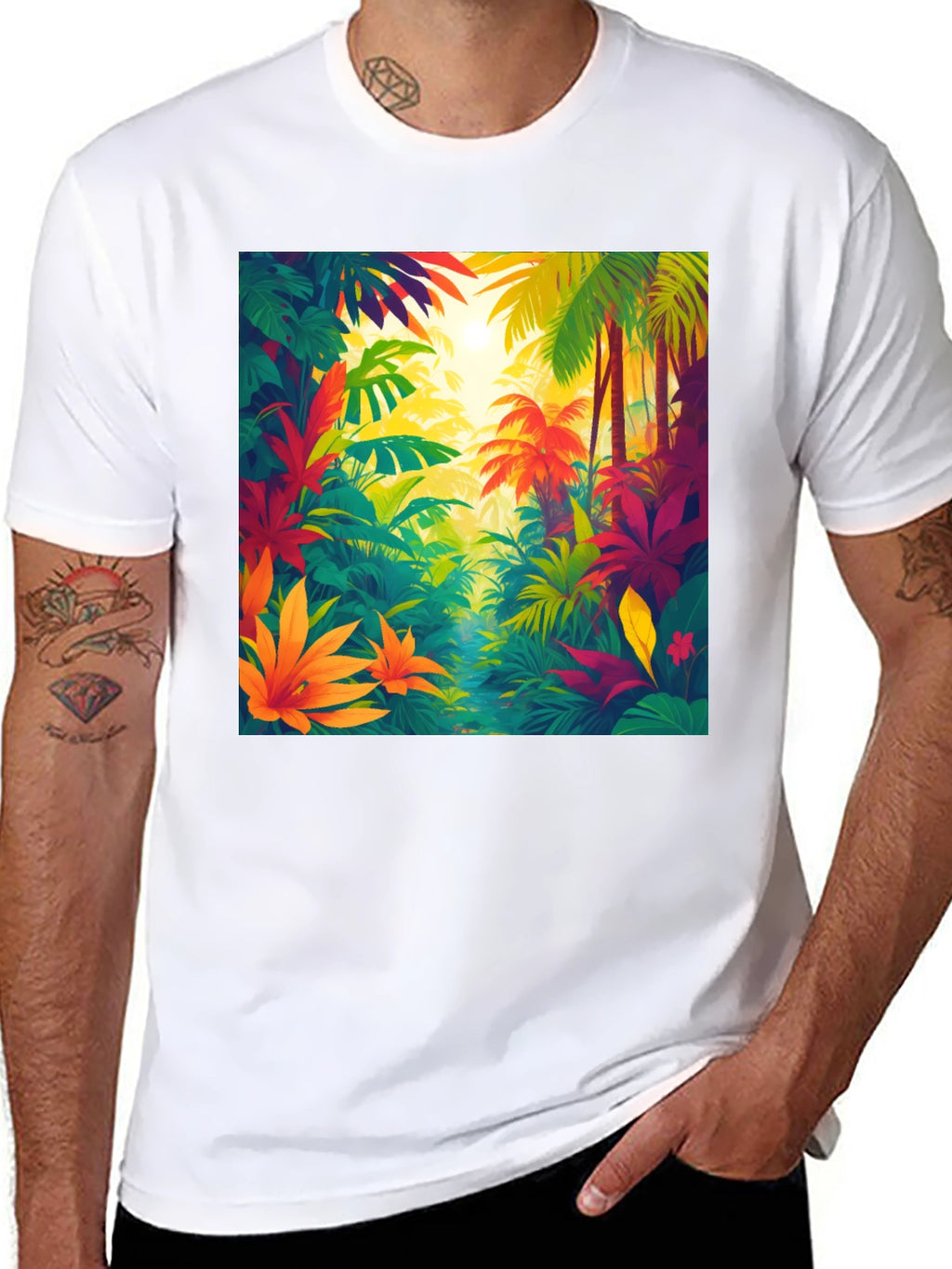 Tropical Jungle T-Shirt: Vibrant Nature Design