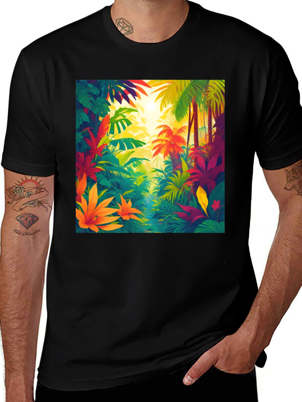 Tropical Jungle T-Shirt: Vibrant Nature Design