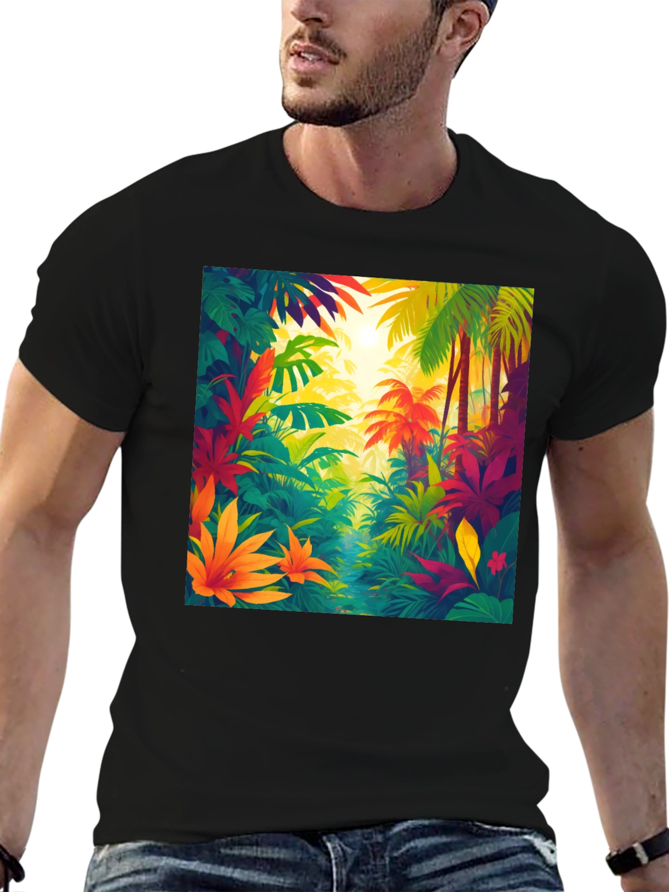 Tropical Jungle T-Shirt: Vibrant Nature Design