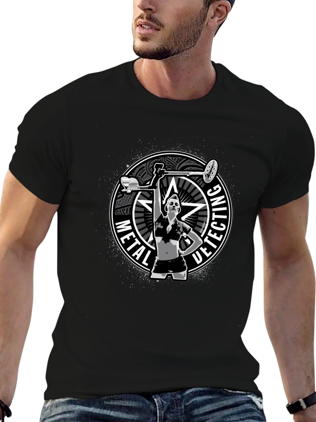Metal Detecting T-Shirt - Woman Detectorist Graphic Tee