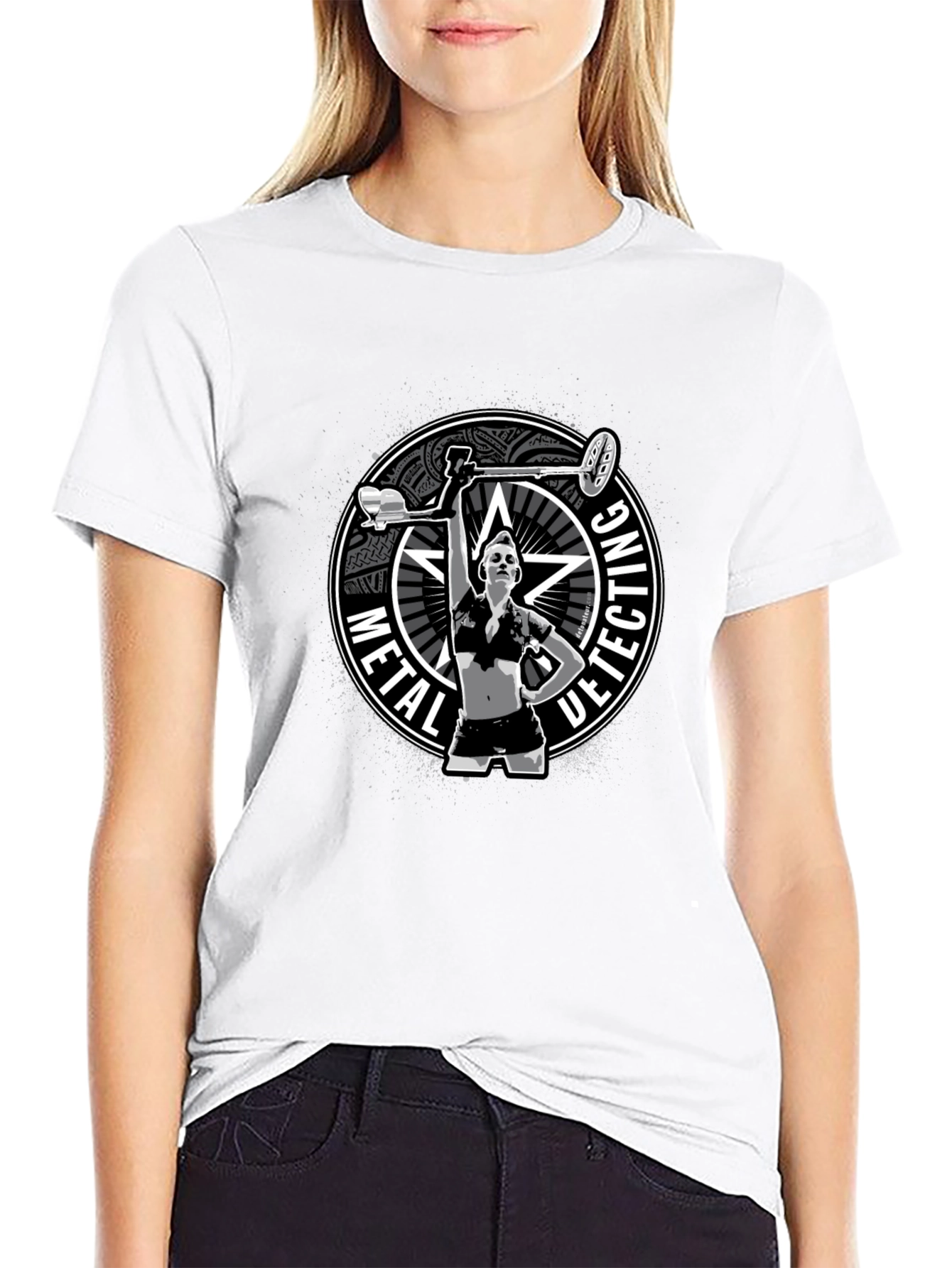 Metal Detecting T-Shirt - Woman Detectorist Graphic Tee