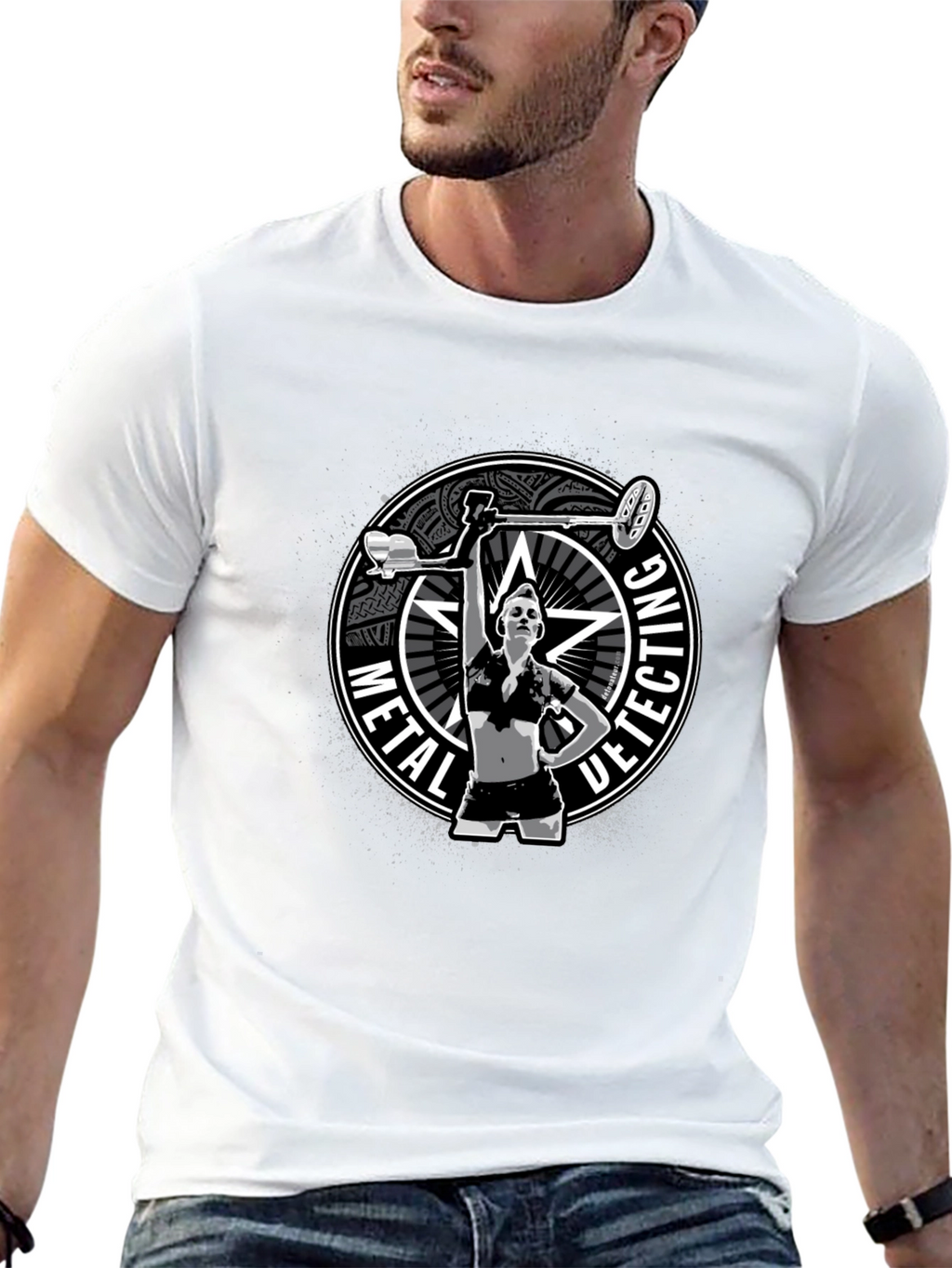 Metal Detecting T-Shirt - Woman Detectorist Graphic Tee