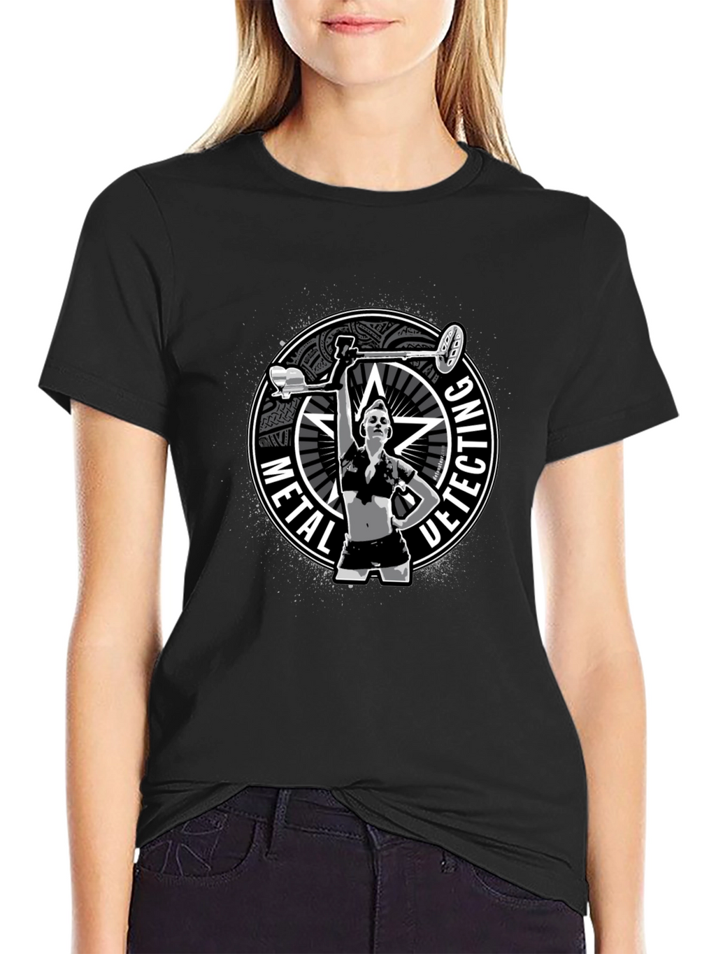 Metal Detecting T-Shirt - Woman Detectorist Graphic Tee