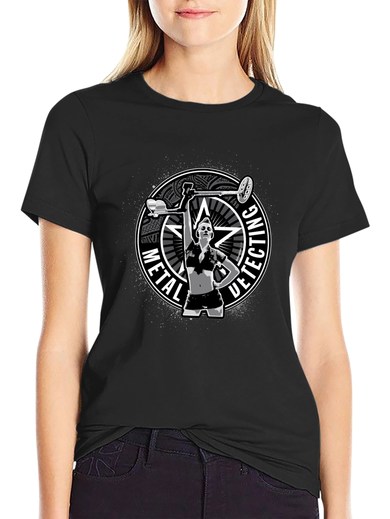 Metal Detecting T-Shirt - Woman Detectorist Graphic Tee