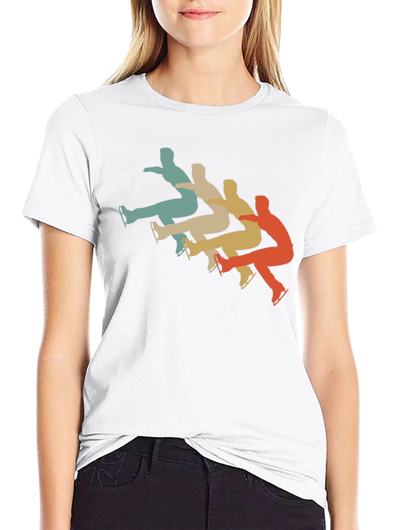 Retro Ice Skater T-Shirt - Vintage Style Skating Tee