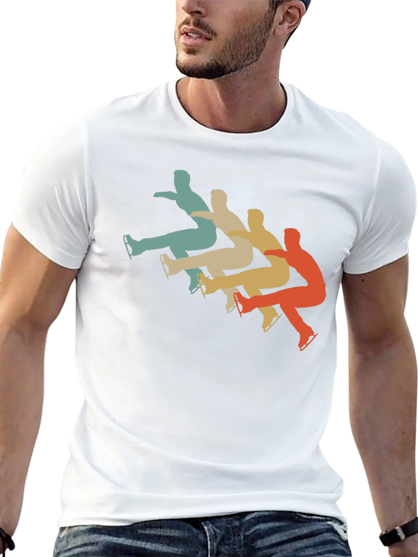 Retro Ice Skater T-Shirt - Vintage Style Skating Tee