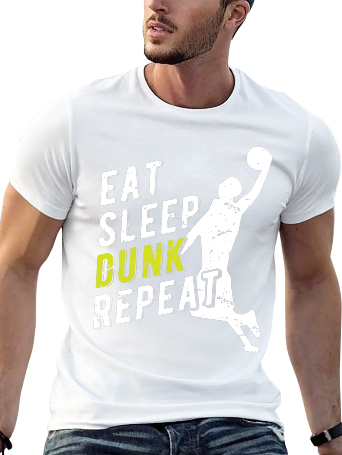 Eat Sleep Dunk Repeat Black Graphic Tee