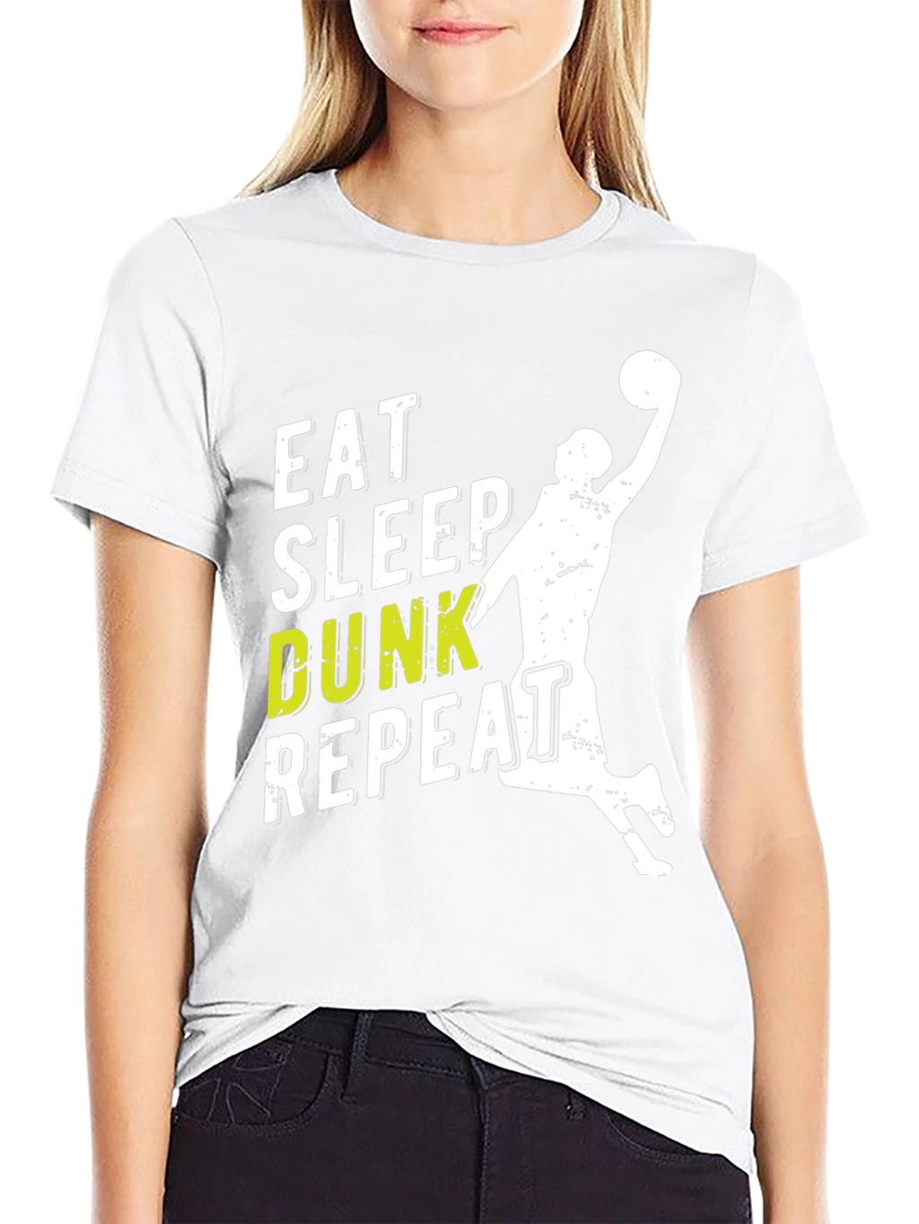 Eat Sleep Dunk Repeat Black Graphic Tee