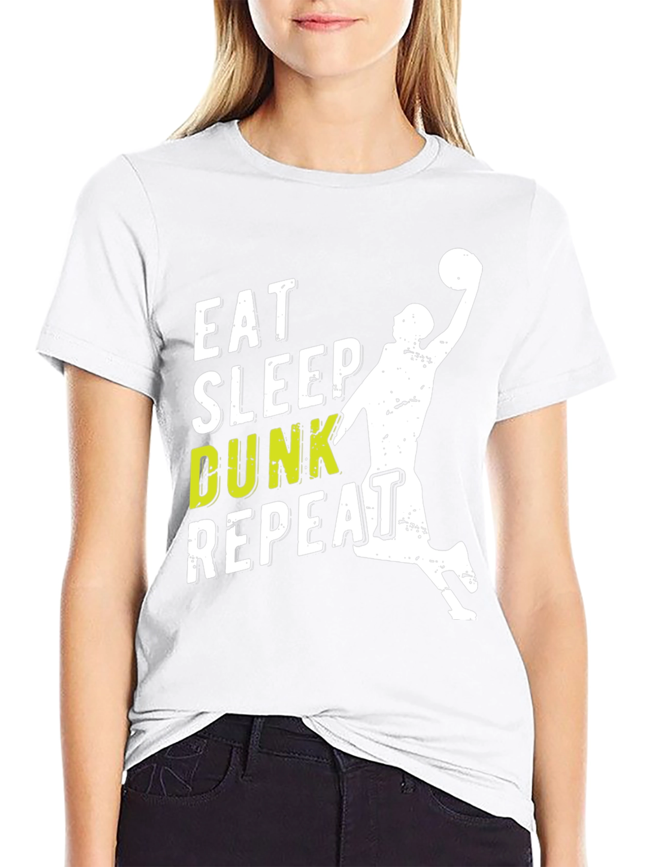Eat Sleep Dunk Repeat Black Graphic Tee