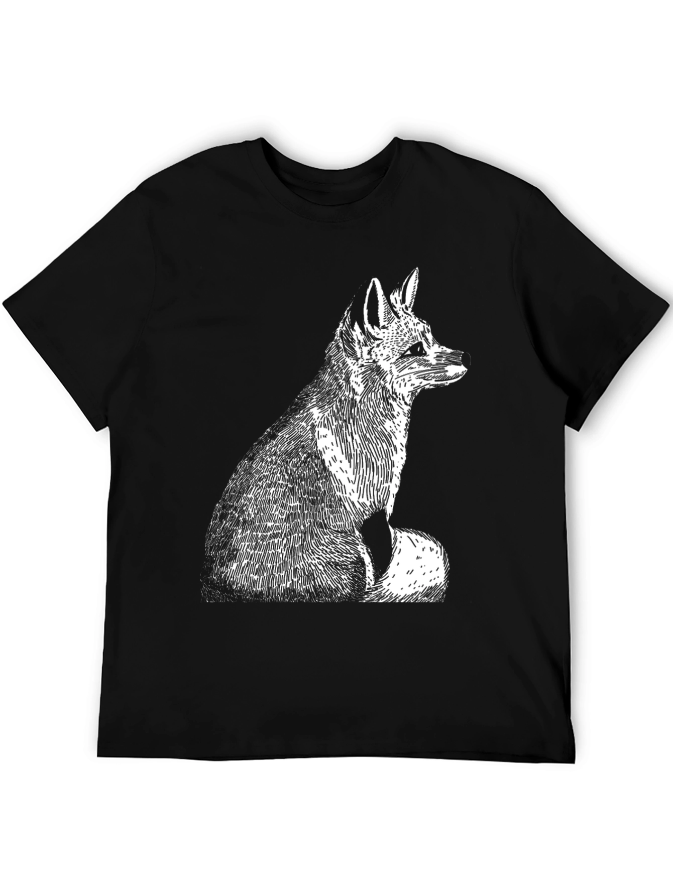 Fox Graphic Tee - Classic Black Cotton T-Shirt