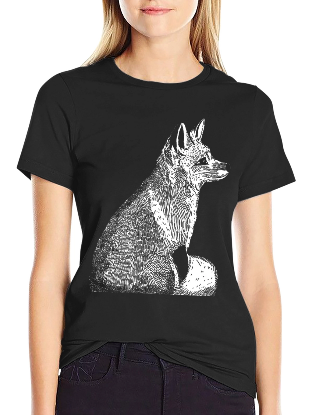 Fox Graphic Tee - Classic Black Cotton T-Shirt