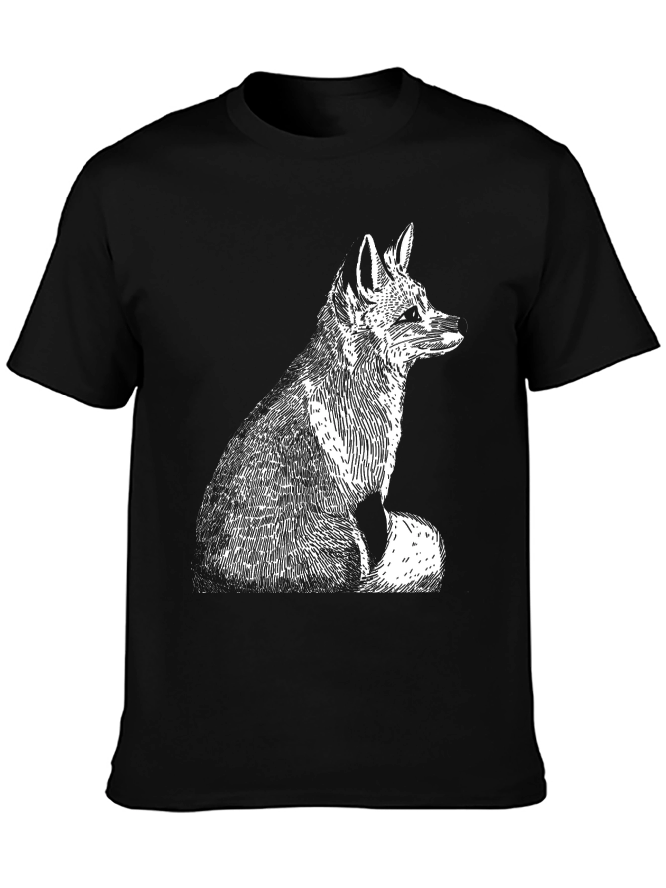 Fox Graphic Tee - Classic Black Cotton T-Shirt