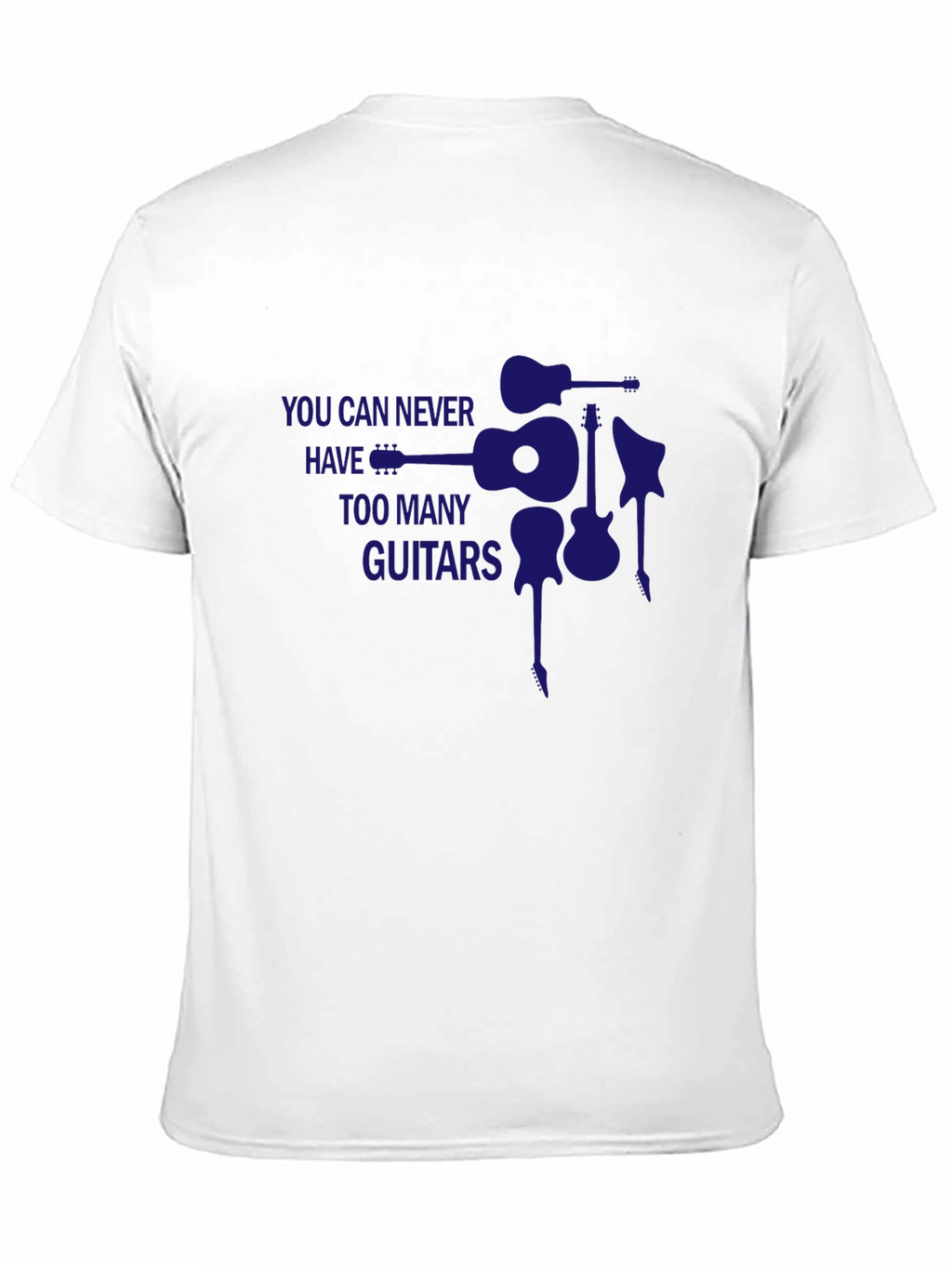 Guitar Lovers Tee: Never Too Many Guitars!