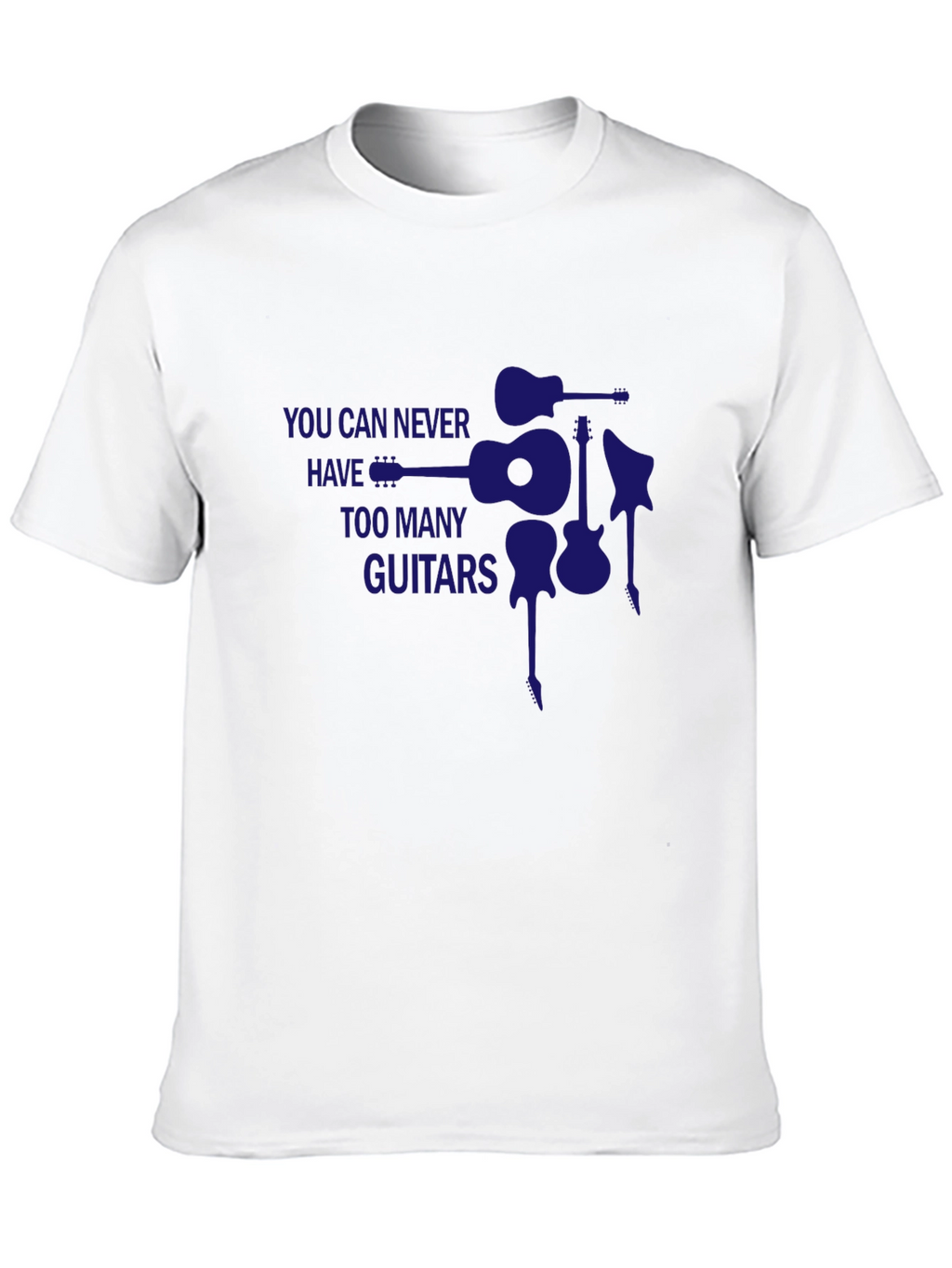 Guitar Lovers Tee: Never Too Many Guitars!