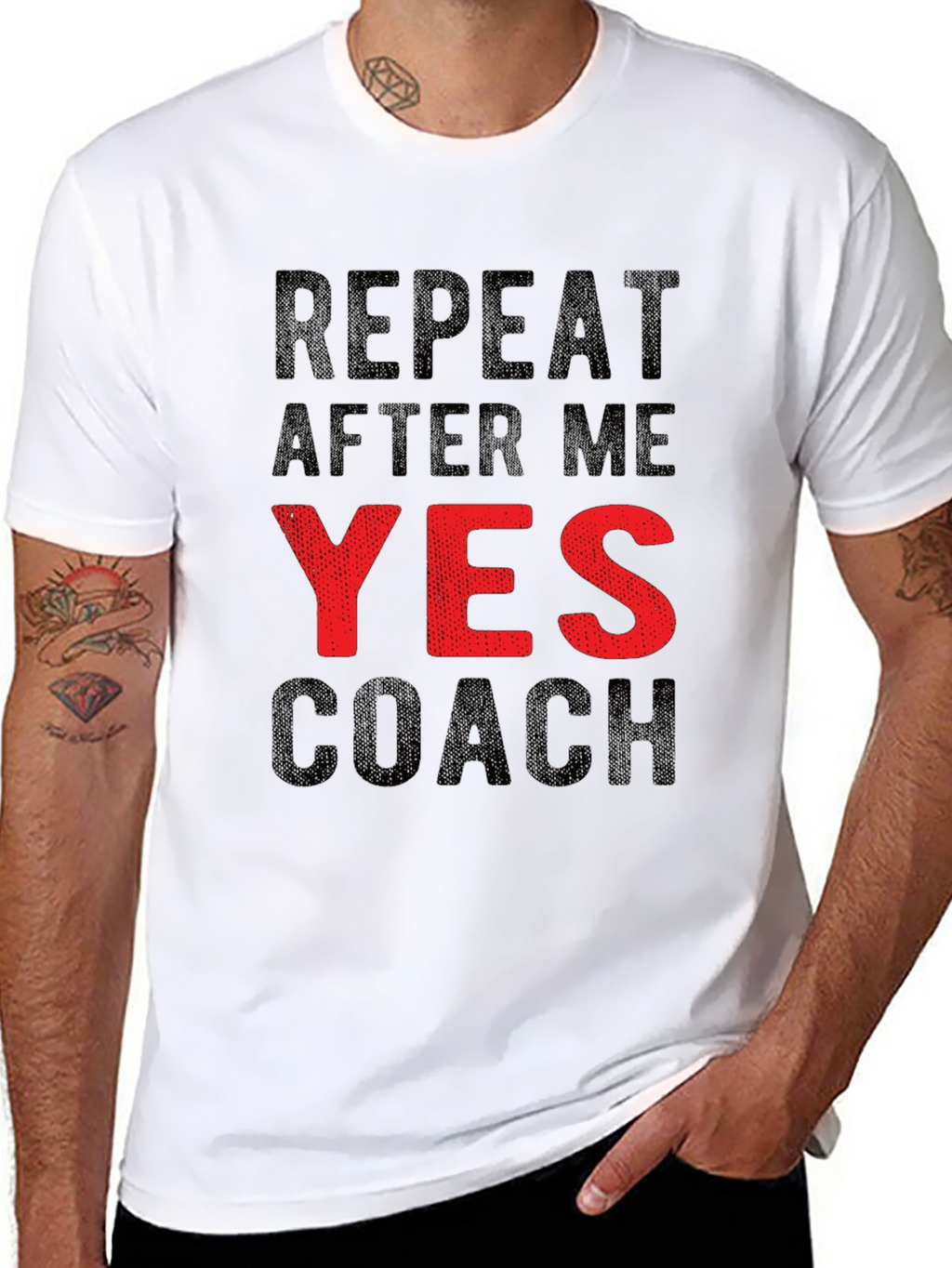 Repeat After Me YES Coach Funny Graphic T-Shirt