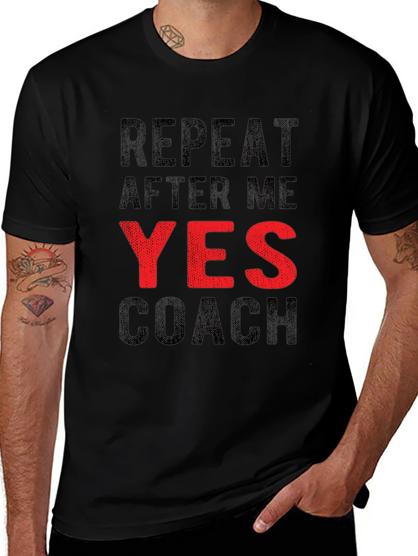 Repeat After Me YES Coach Funny Graphic T-Shirt