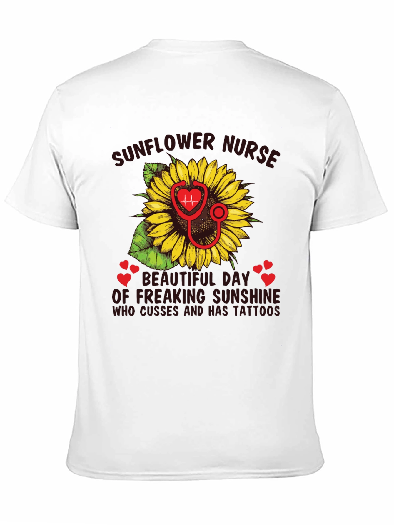 Sunflower Nurse T-Shirt - Tattooed Sunshine Gift