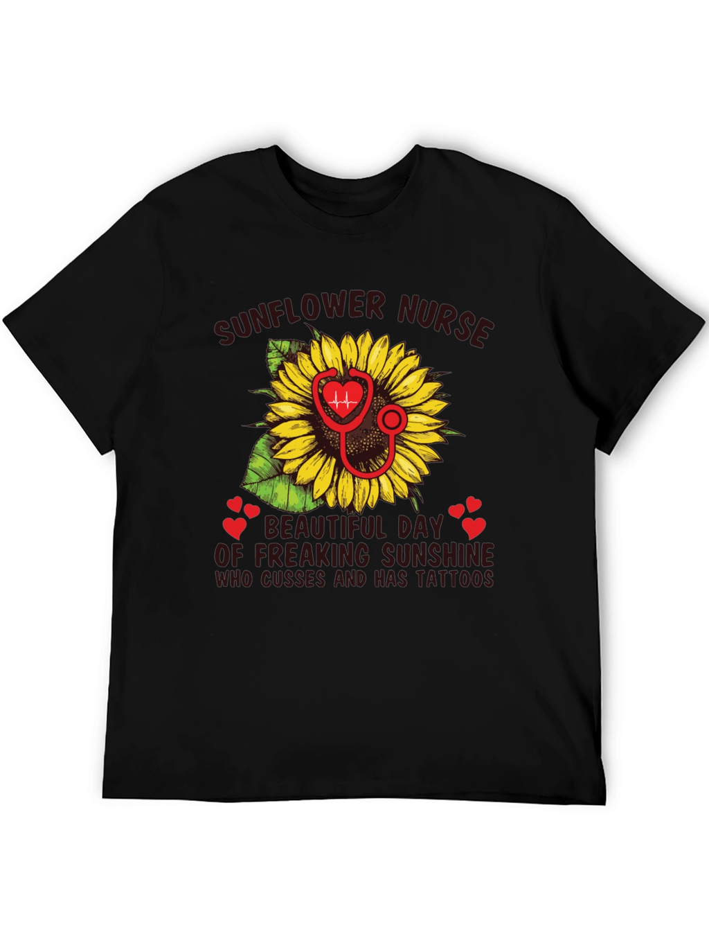 Sunflower Nurse T-Shirt - Tattooed Sunshine Gift