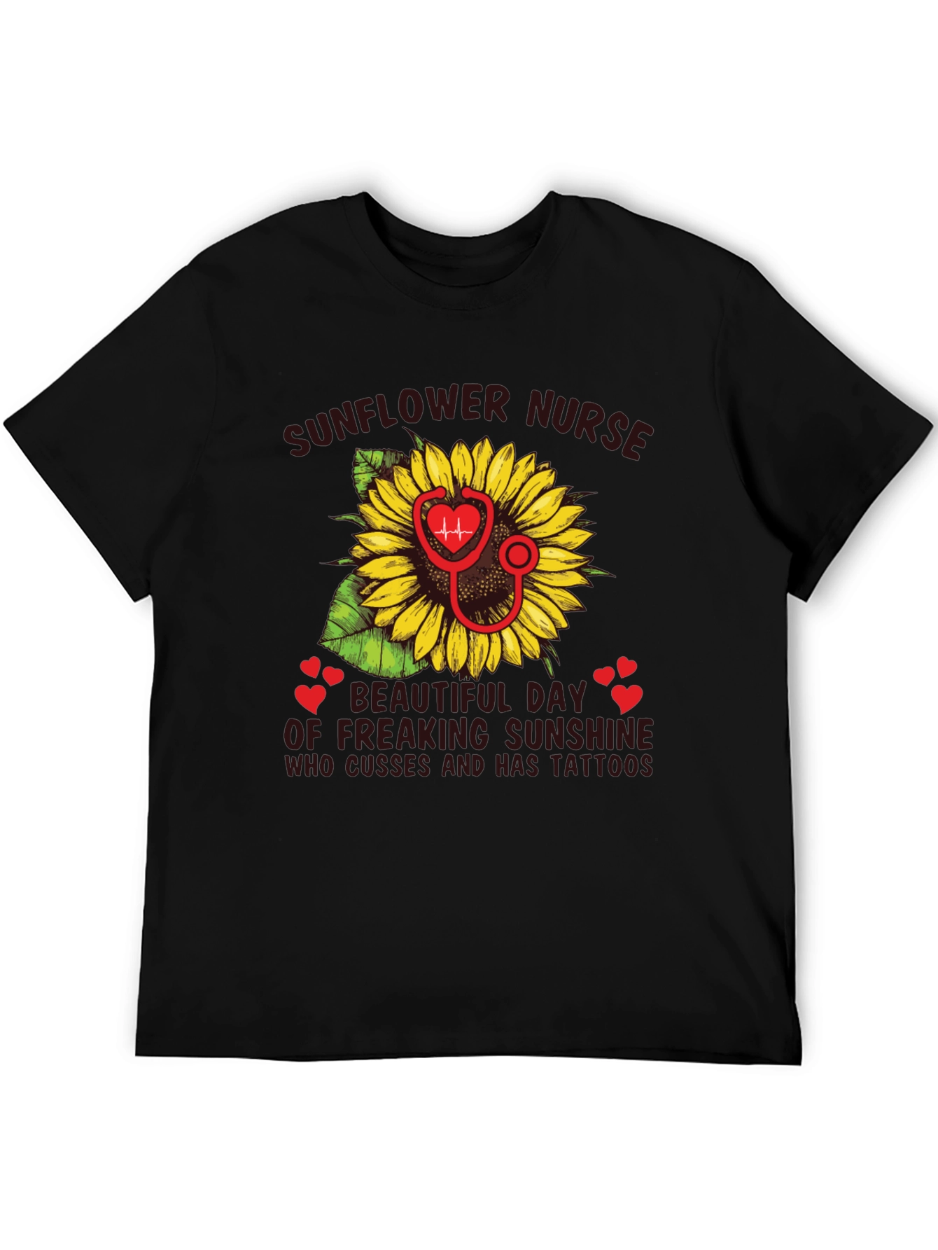 Sunflower Nurse T-Shirt - Tattooed Sunshine Gift
