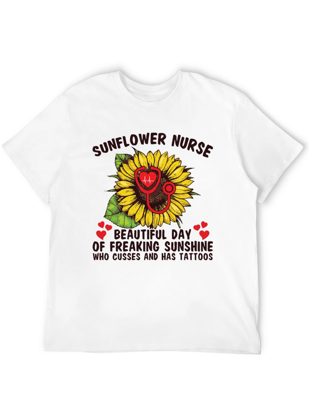 Sunflower Nurse T-Shirt - Tattooed Sunshine Gift