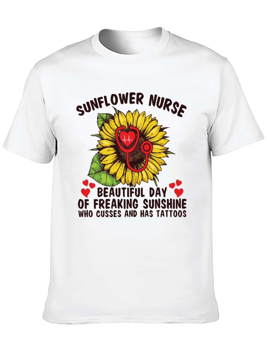 Sunflower Nurse T-Shirt - Tattooed Sunshine Gift