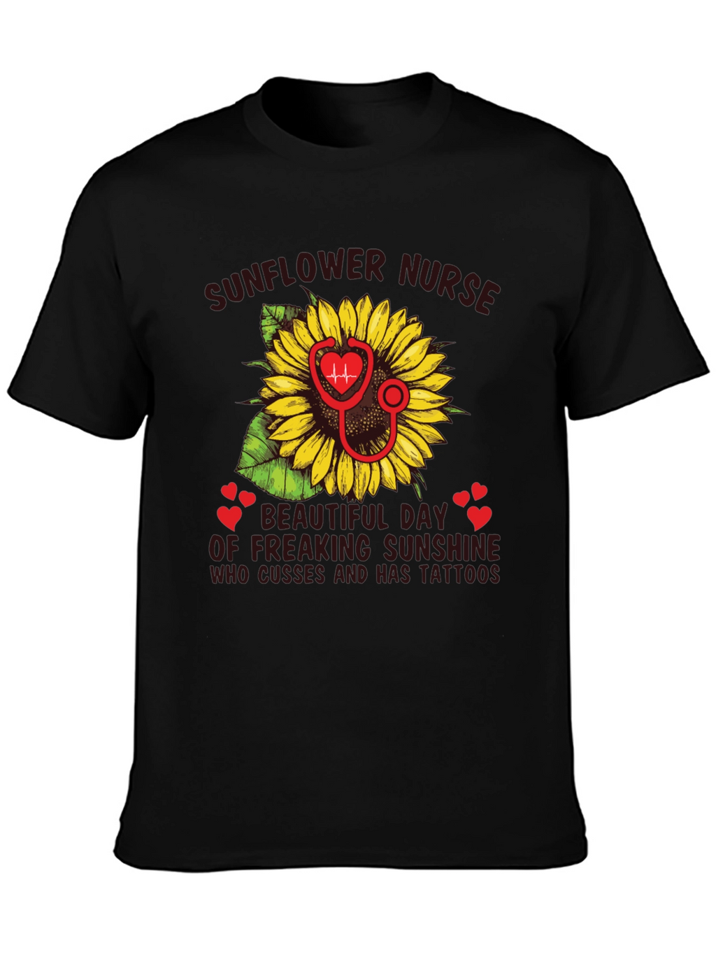 Sunflower Nurse T-Shirt - Tattooed Sunshine Gift