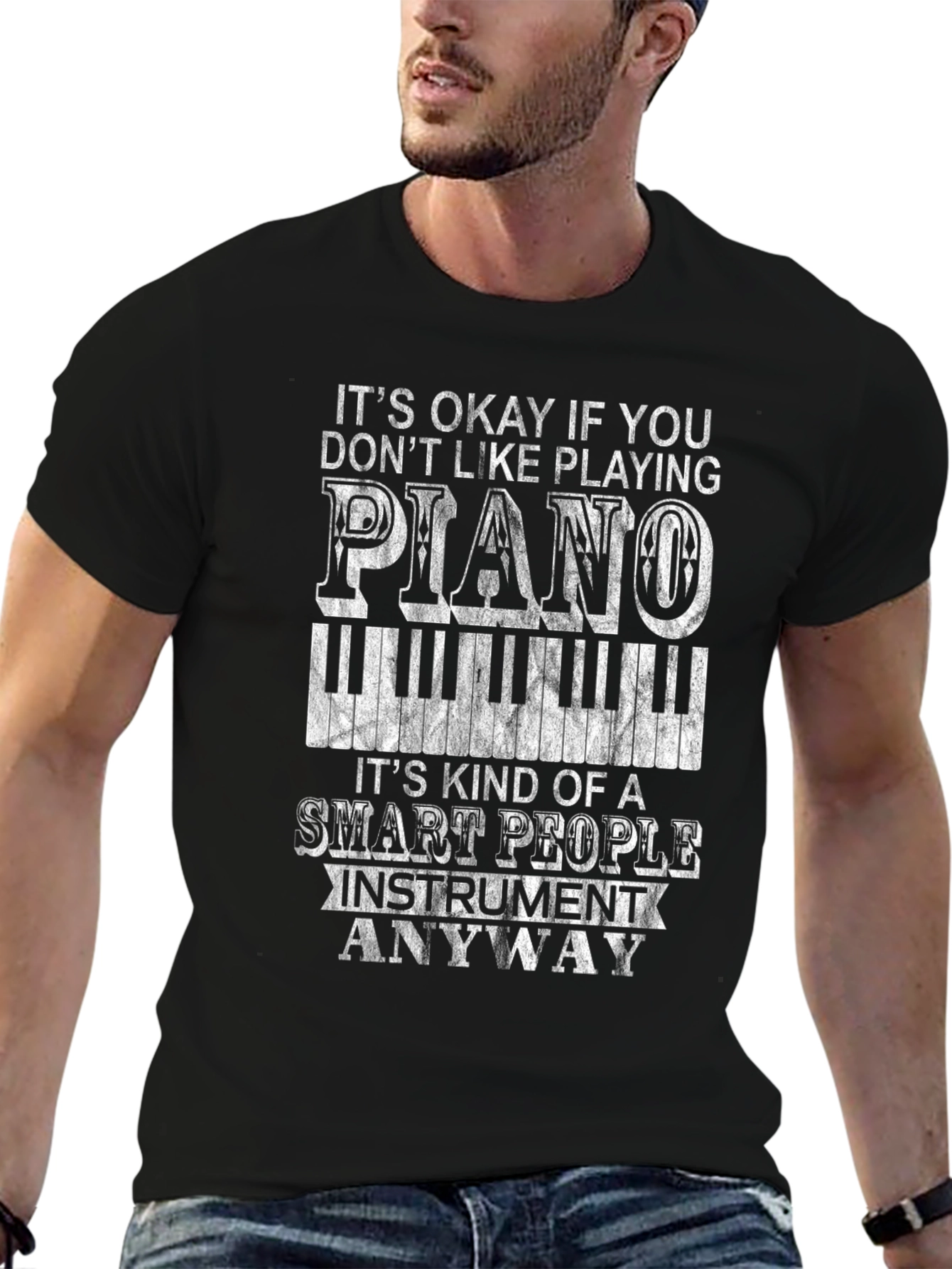 Funny Piano Player T-Shirt - Smart People Instrument Tee
