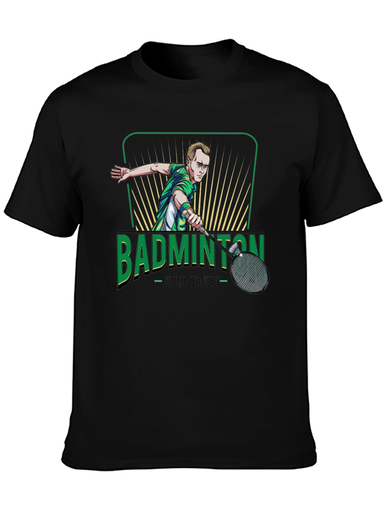 Badminton All Day Graphic Tee - Sporty Black T-Shirt