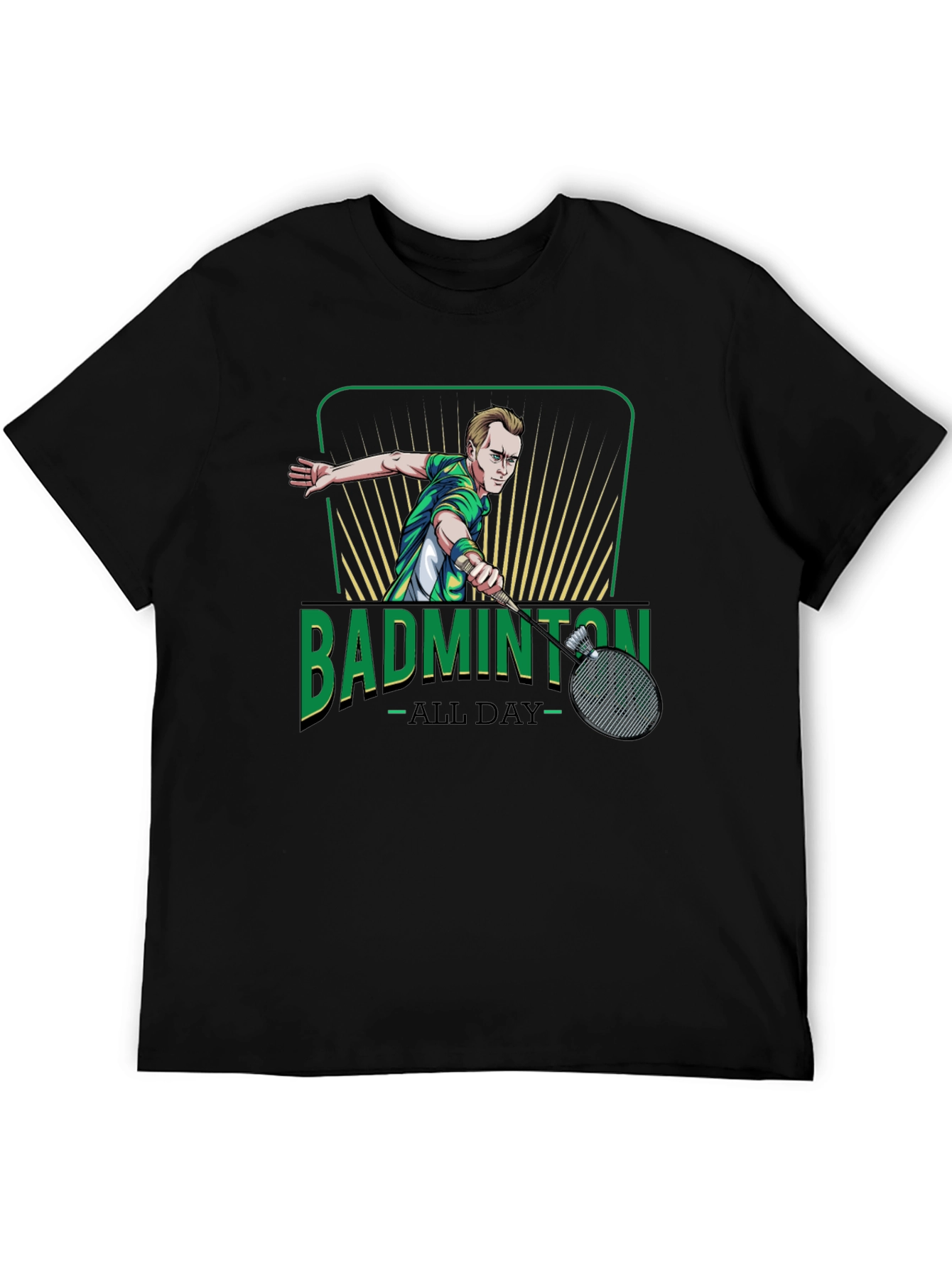 Badminton All Day Graphic Tee - Sporty Black T-Shirt