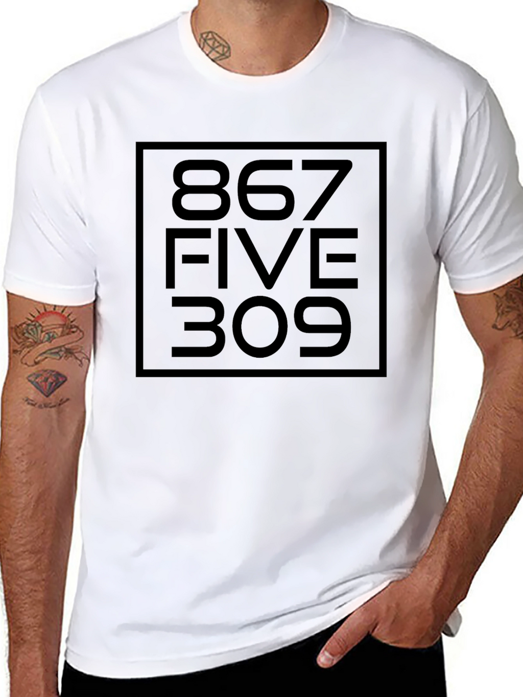 867-5309 Jennys Number Black Graphic Tee