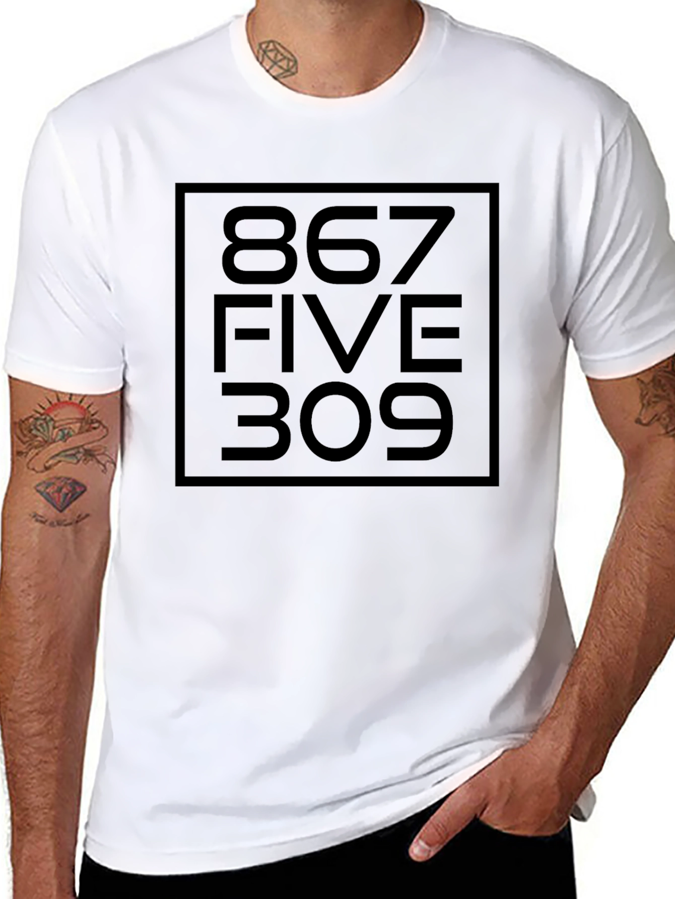 867-5309 Jennys Number Black Graphic Tee