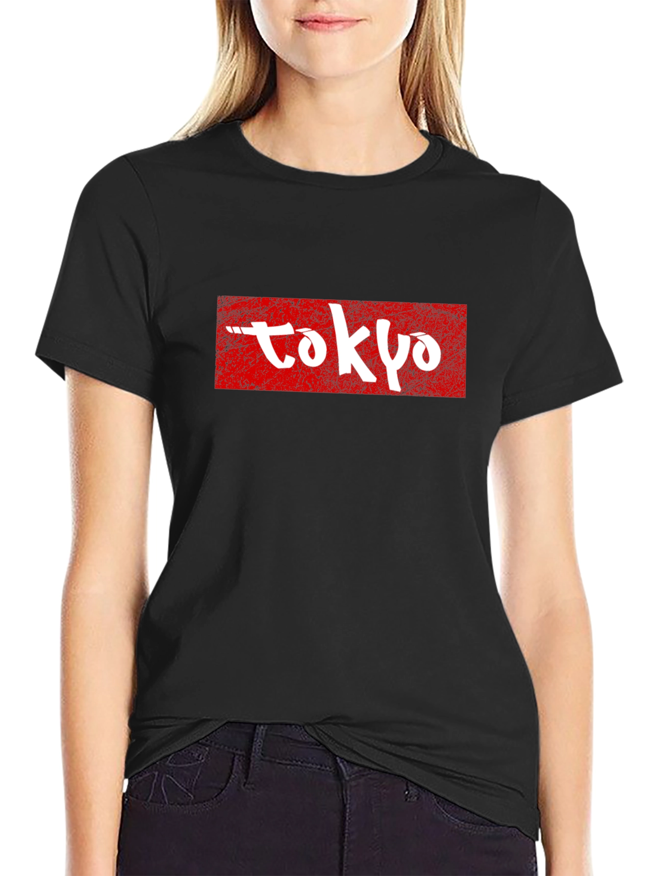 Tokyo Graphic Tee - Red and White on Black