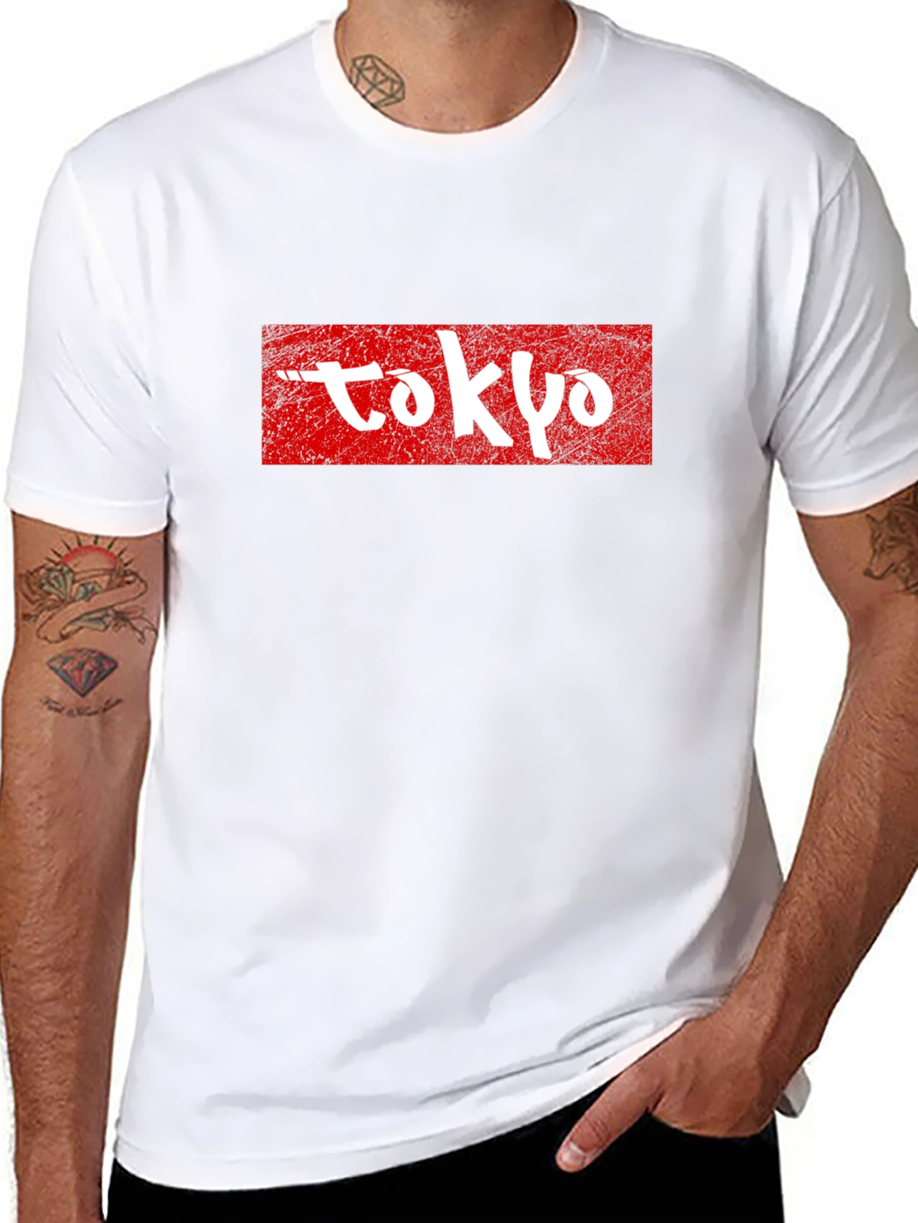 Tokyo Graphic Tee - Red and White on Black