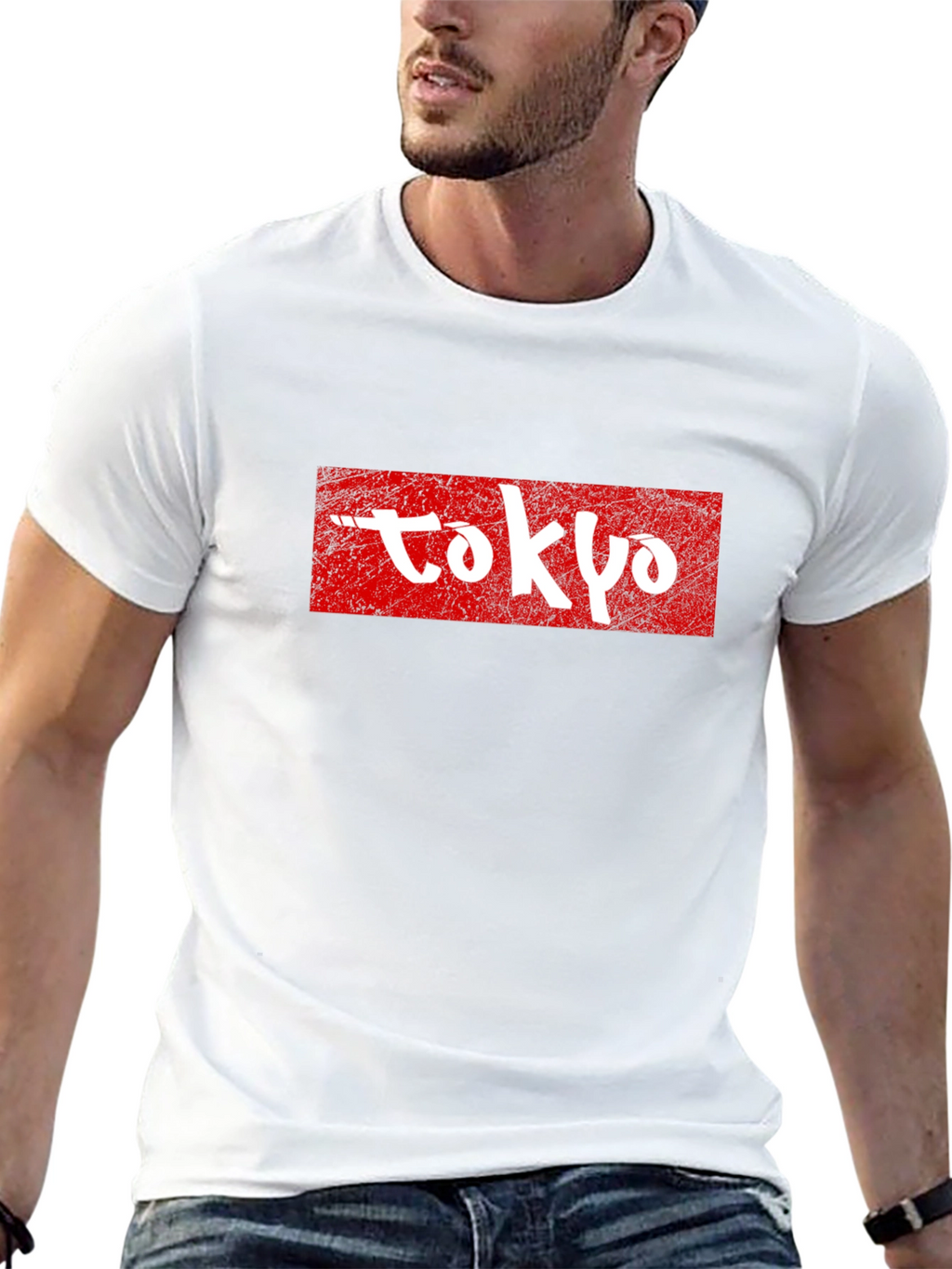 Tokyo Graphic Tee - Red and White on Black