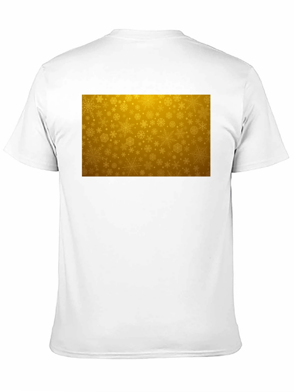 Golden Snowflake Pattern Black T-Shirt