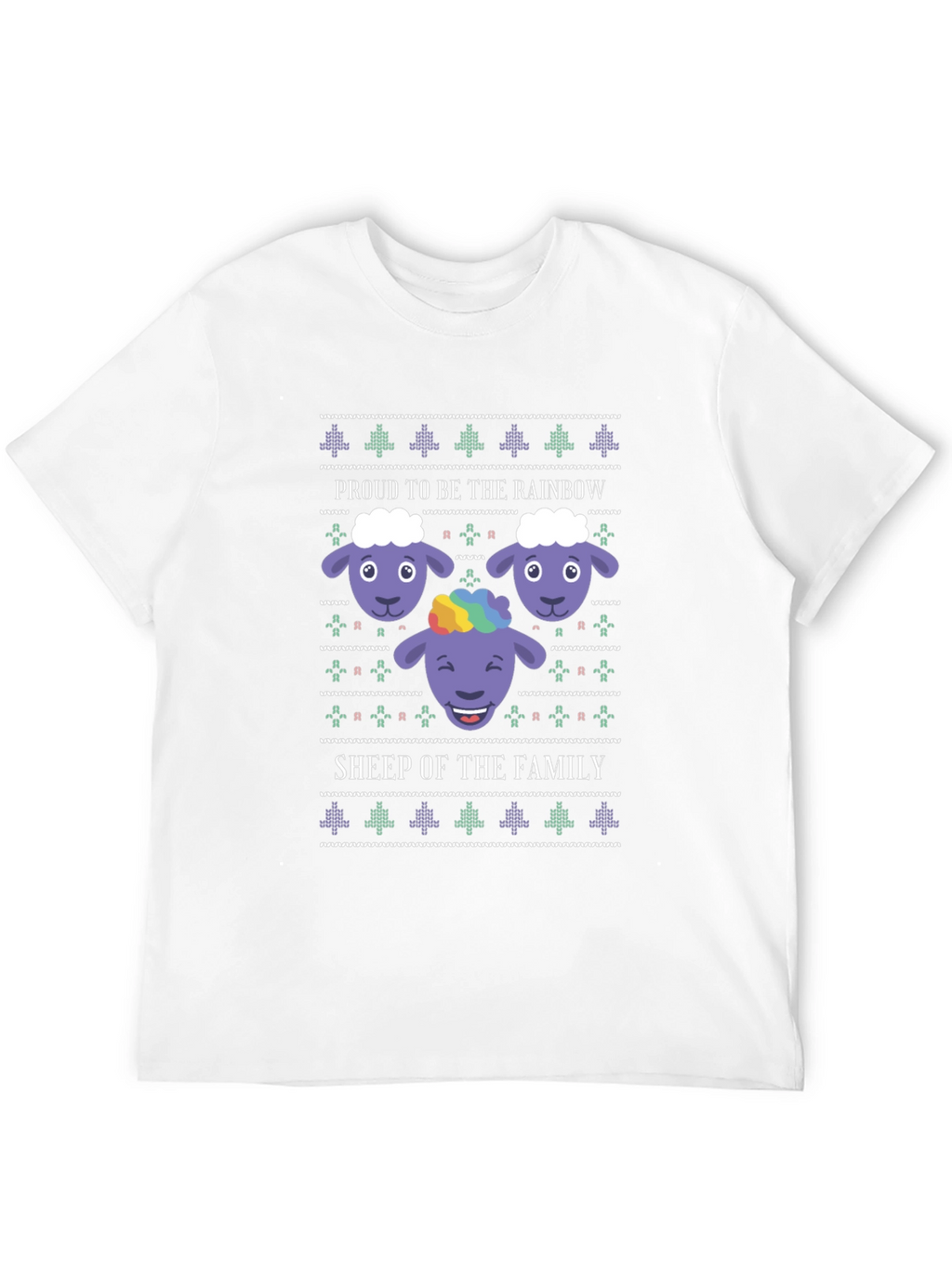 Rainbow Sheep Family Graphic T-Shirt - Pride Apparel