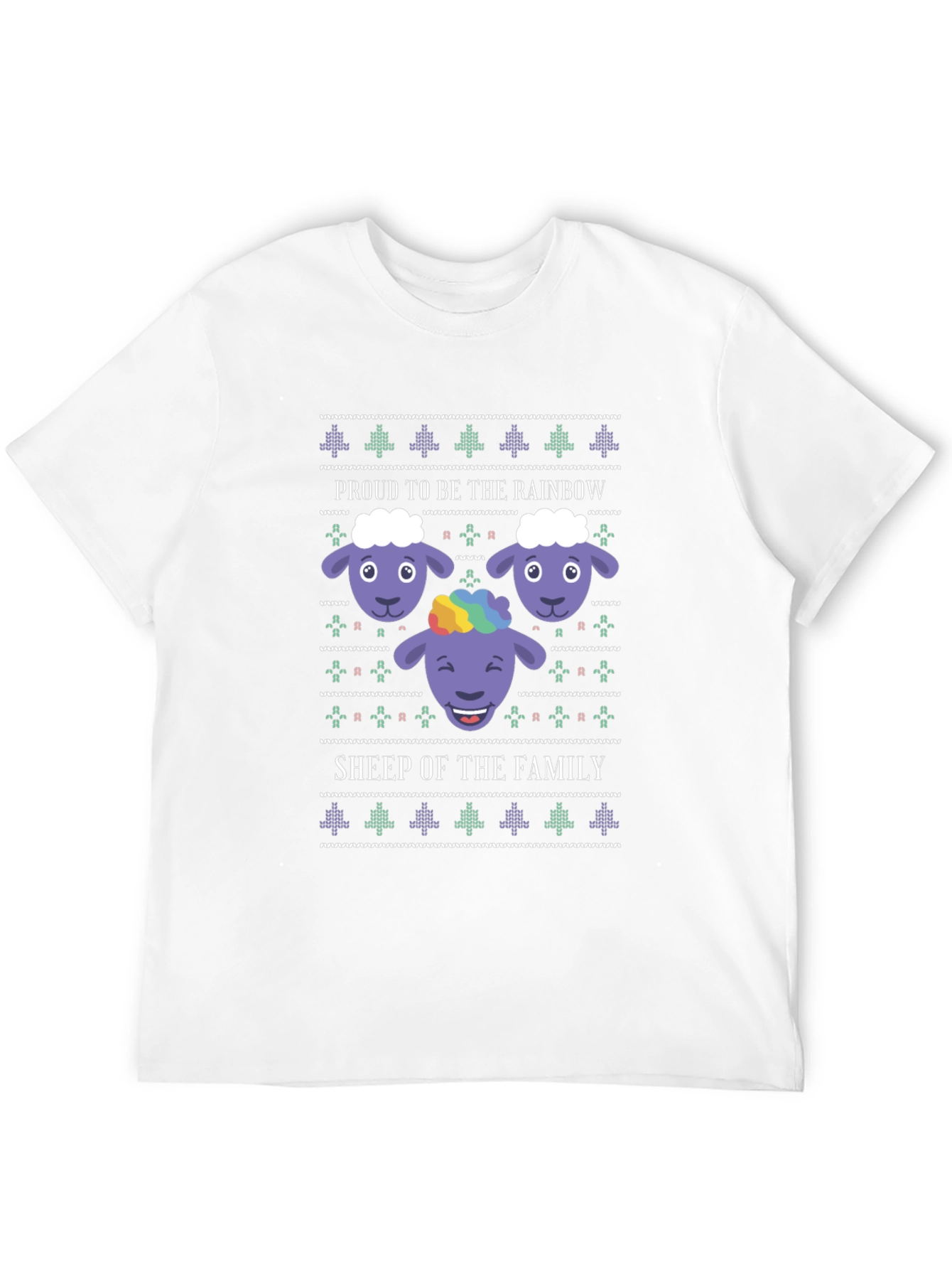 Rainbow Sheep Family Graphic T-Shirt - Pride Apparel