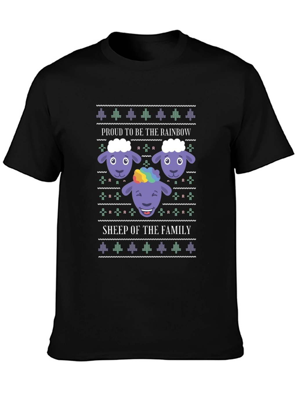 Rainbow Sheep Family Graphic T-Shirt - Pride Apparel