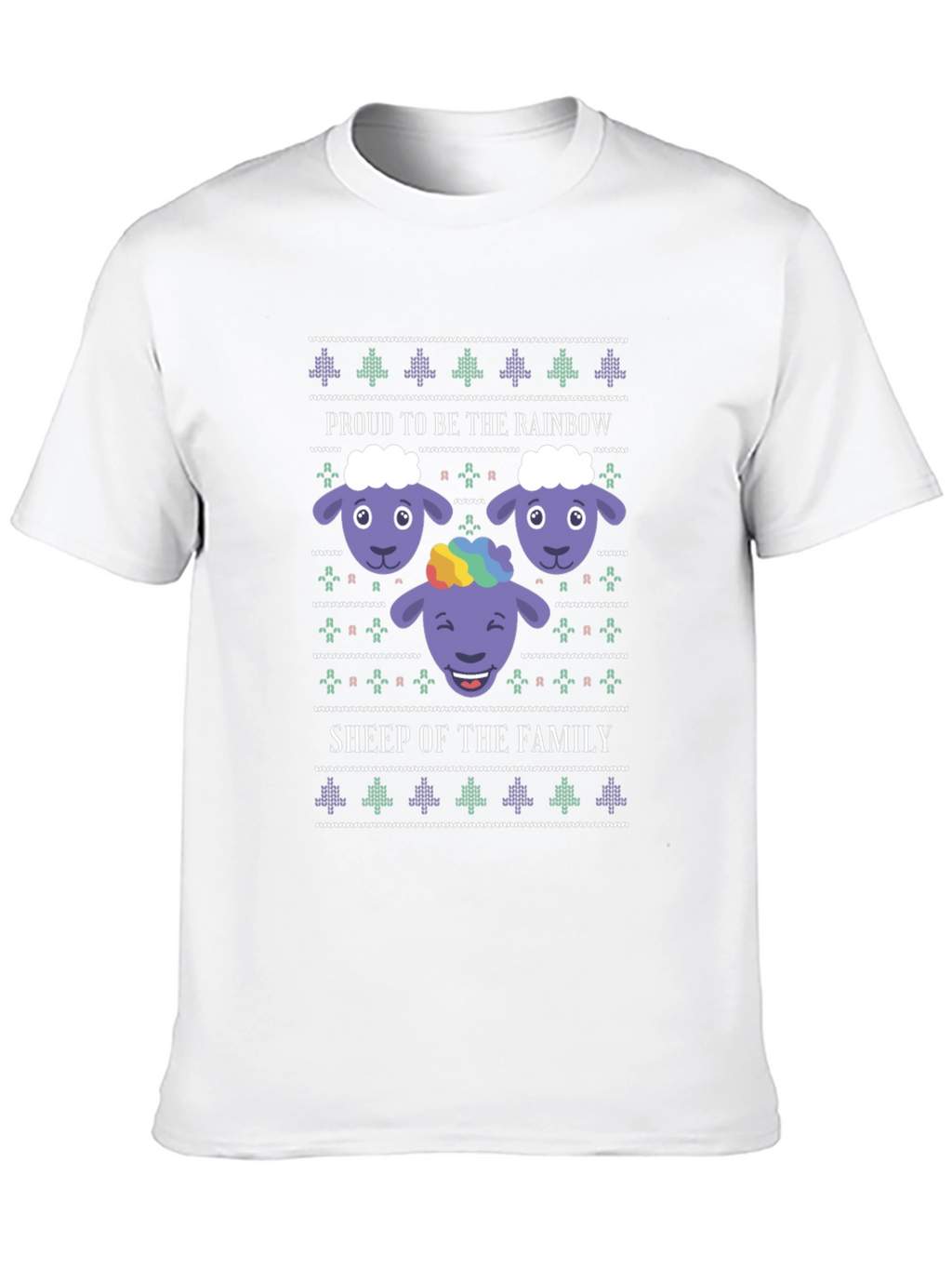 Rainbow Sheep Family Graphic T-Shirt - Pride Apparel