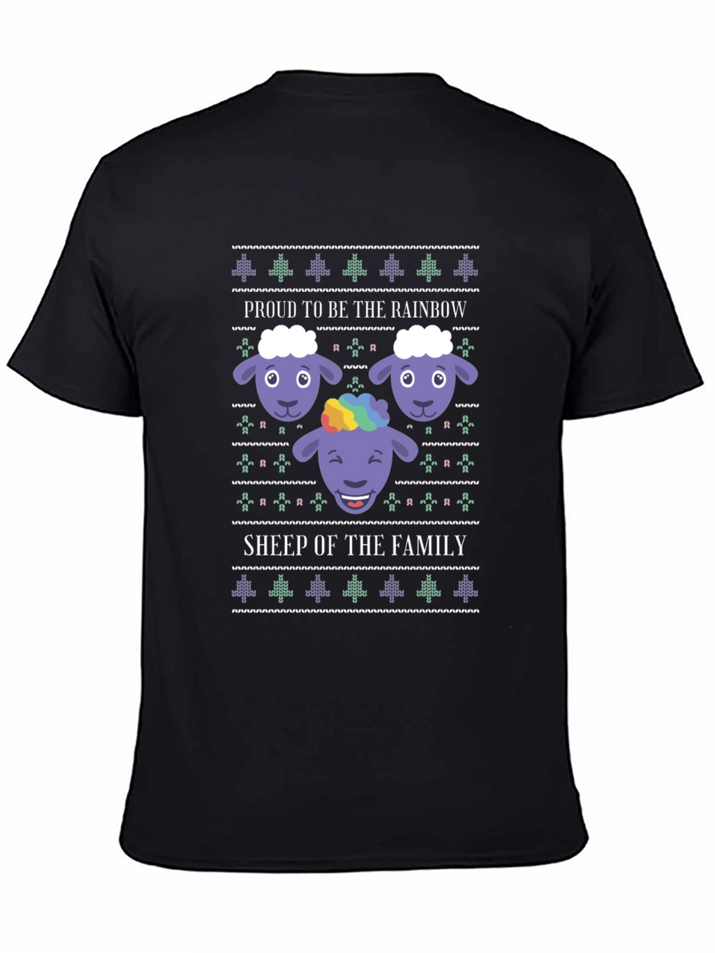 Rainbow Sheep Family Graphic T-Shirt - Pride Apparel