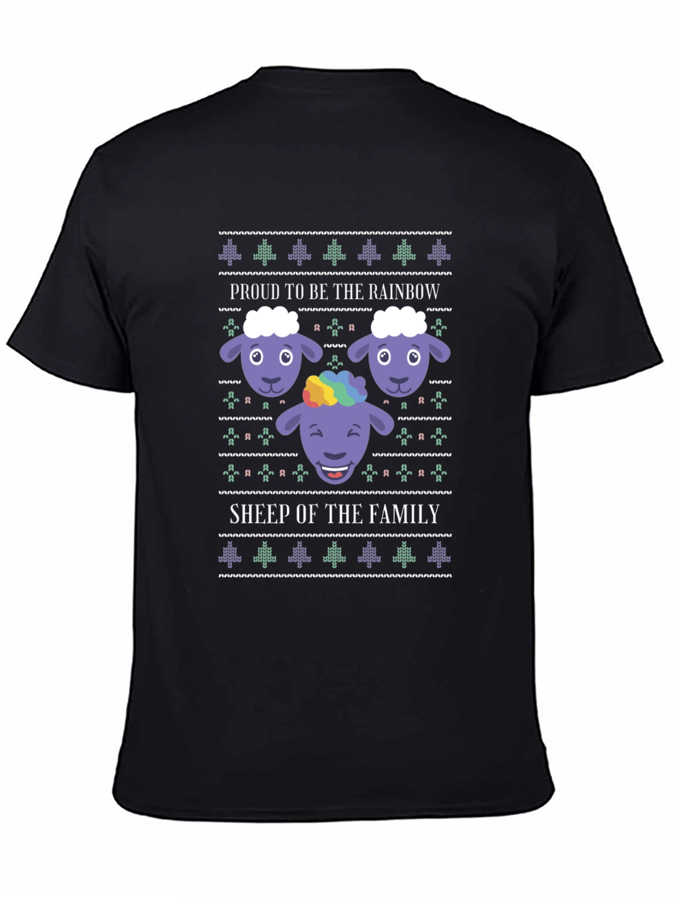 Rainbow Sheep Family Graphic T-Shirt - Pride Apparel