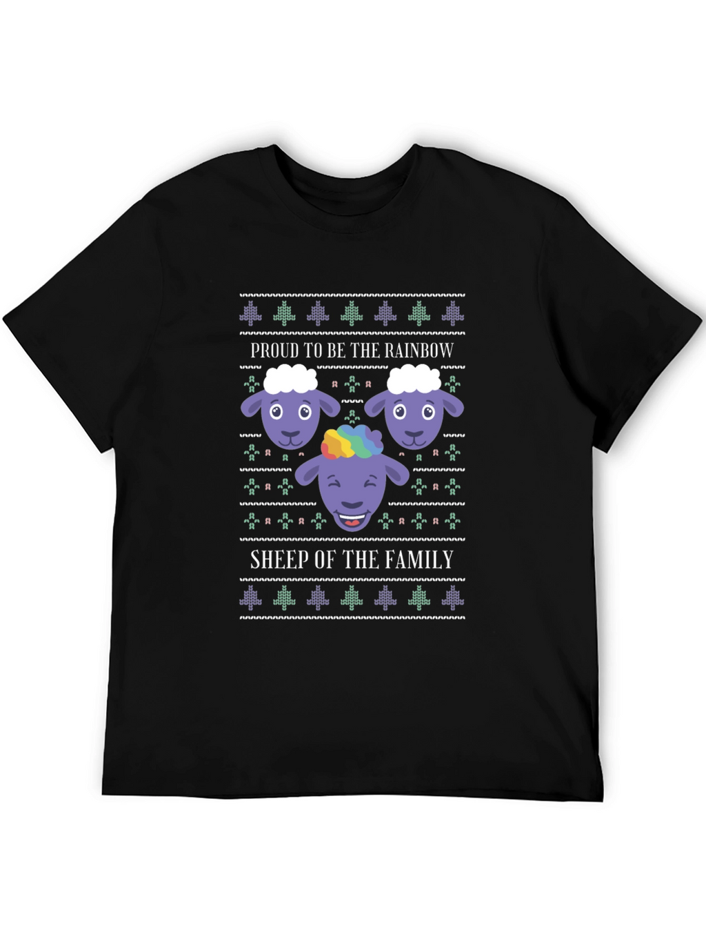 Rainbow Sheep Family Graphic T-Shirt - Pride Apparel