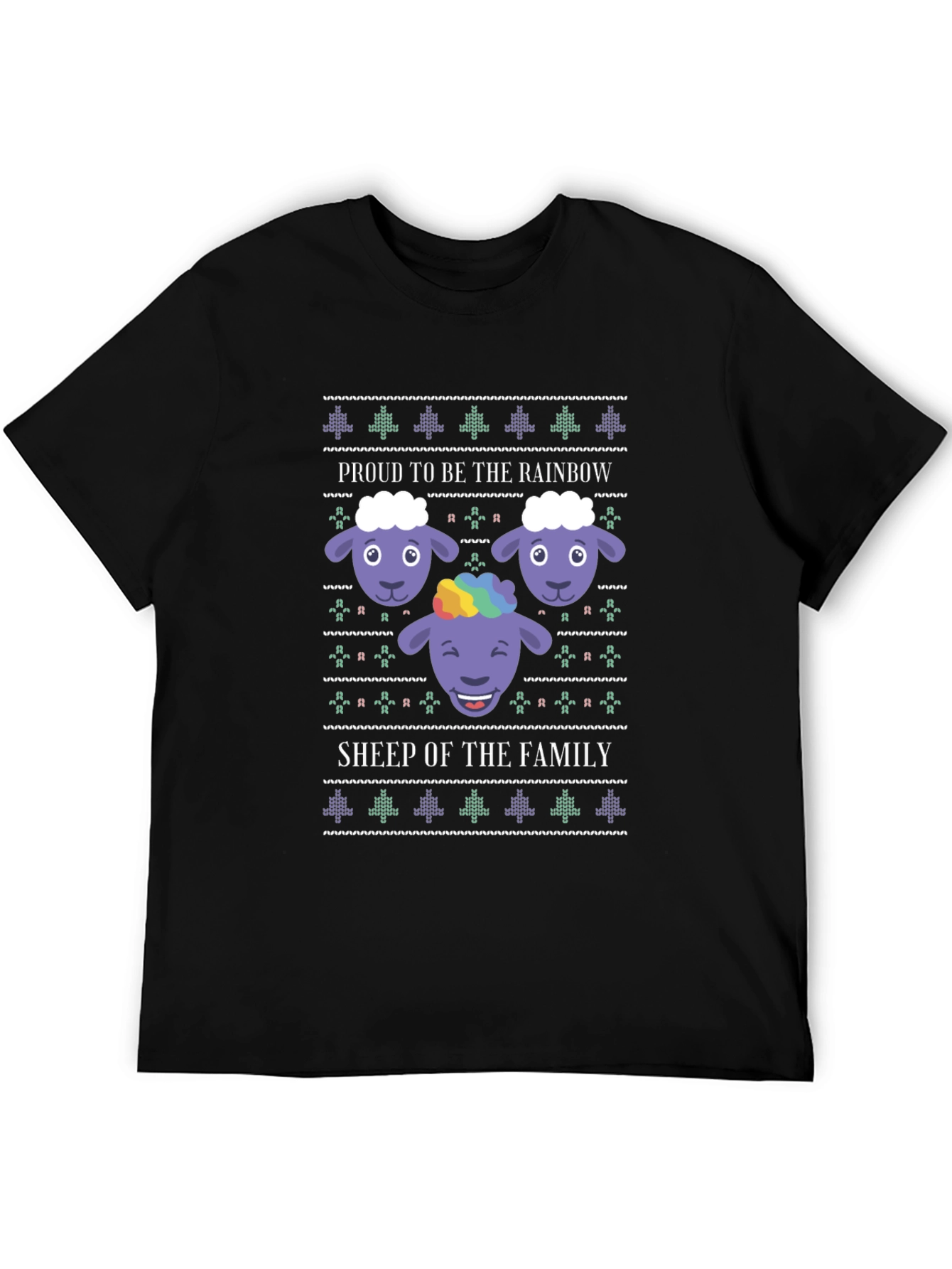 Rainbow Sheep Family Graphic T-Shirt - Pride Apparel