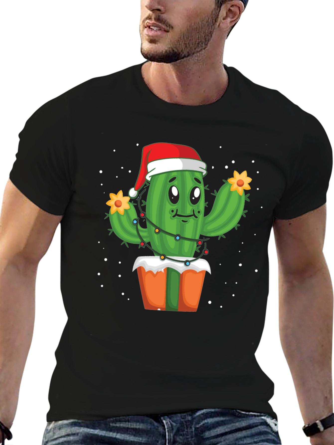 Festive Cactus Christmas T-Shirt