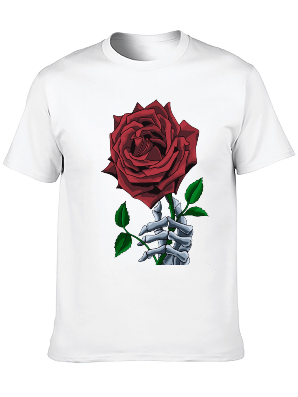 Rose Skeleton Hand Black Graphic Tee