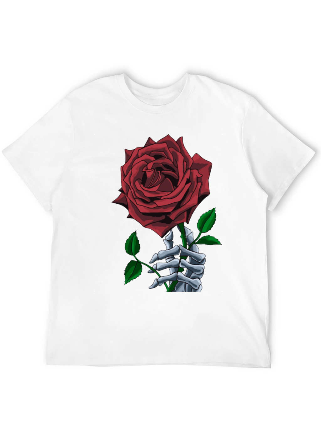 Rose Skeleton Hand Black Graphic Tee