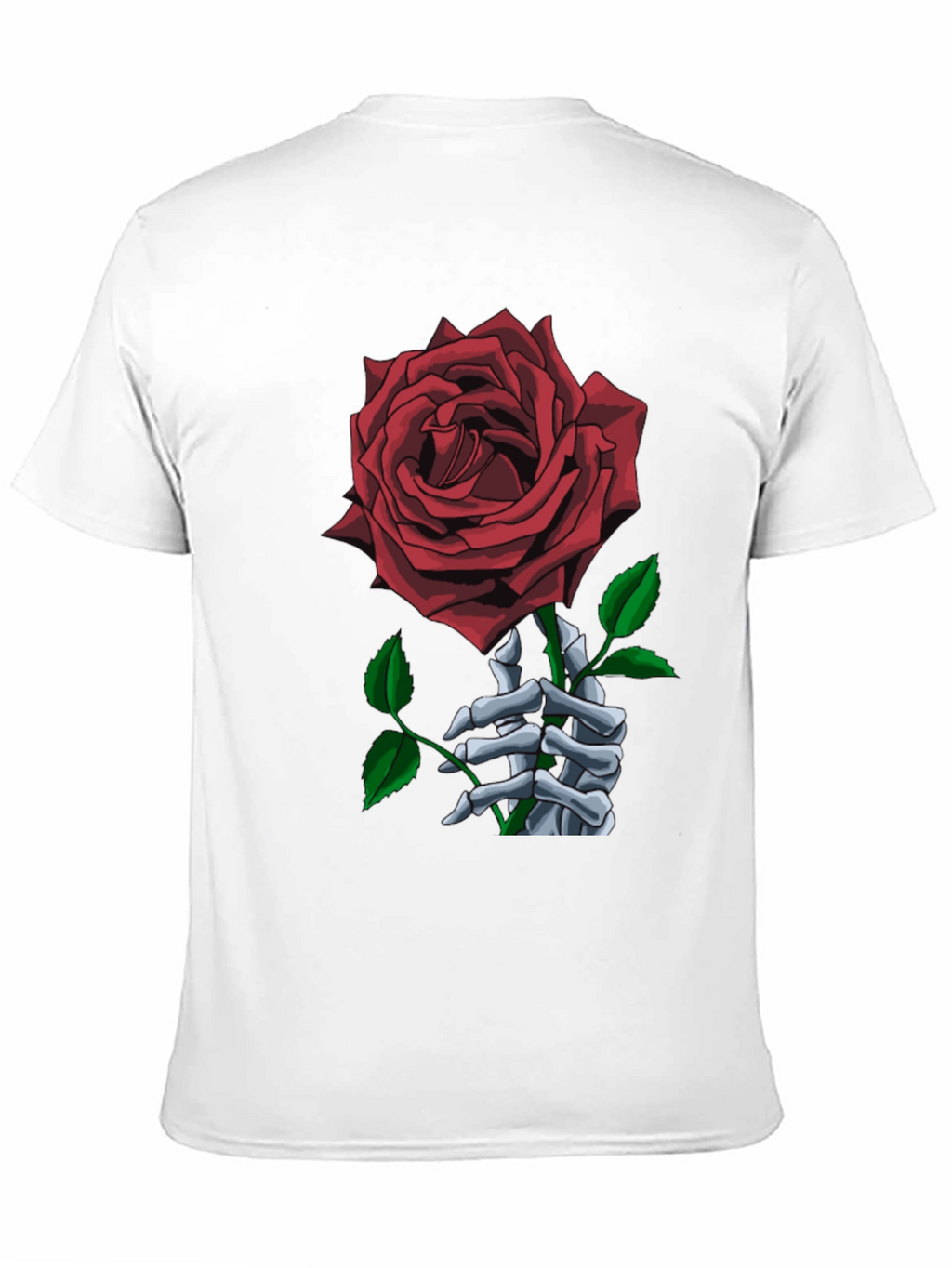 Rose Skeleton Hand Black Graphic Tee