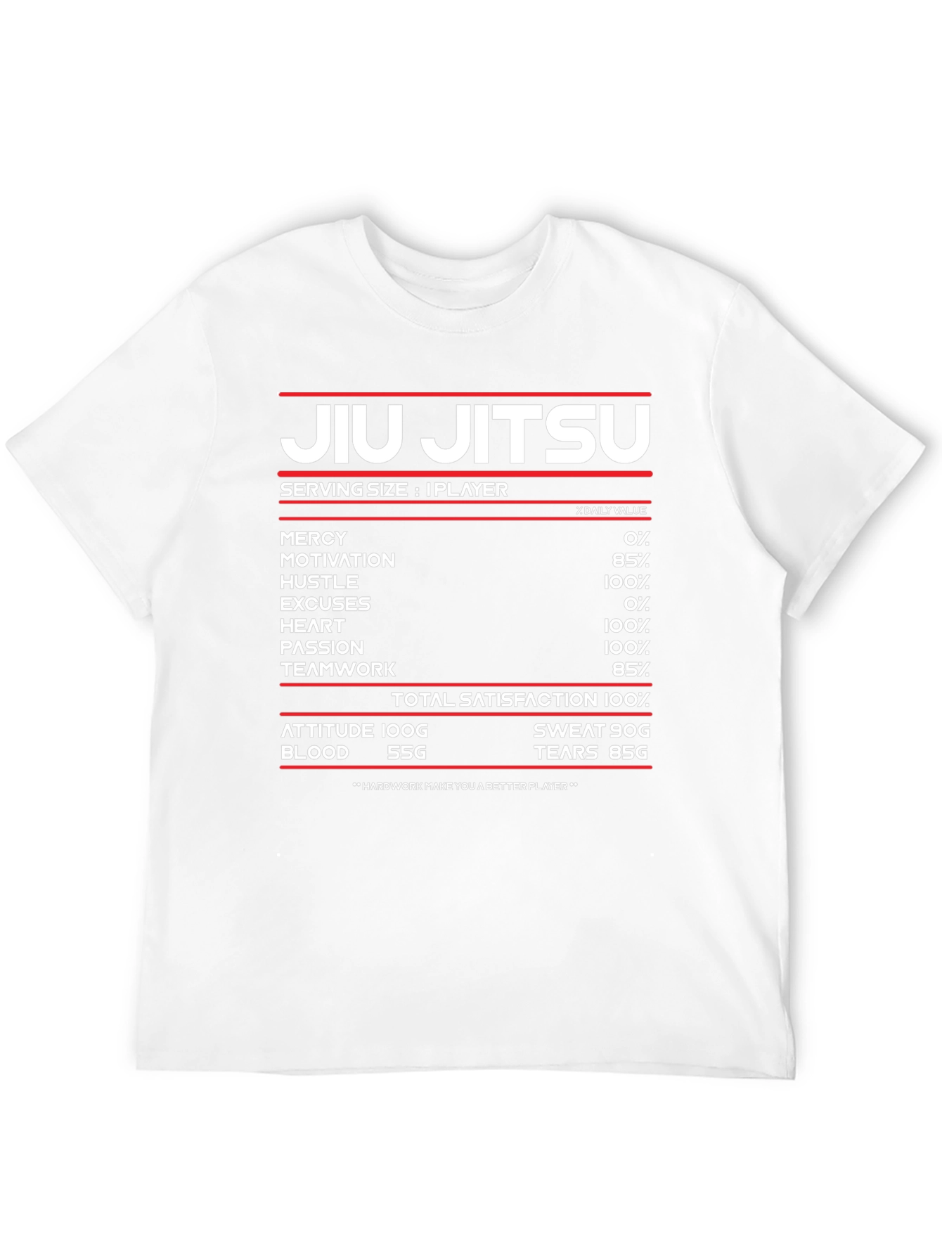 Jiu Jitsu Nutritional Facts T-Shirt